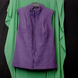 purple quilted plus size vest, women 3x EUC